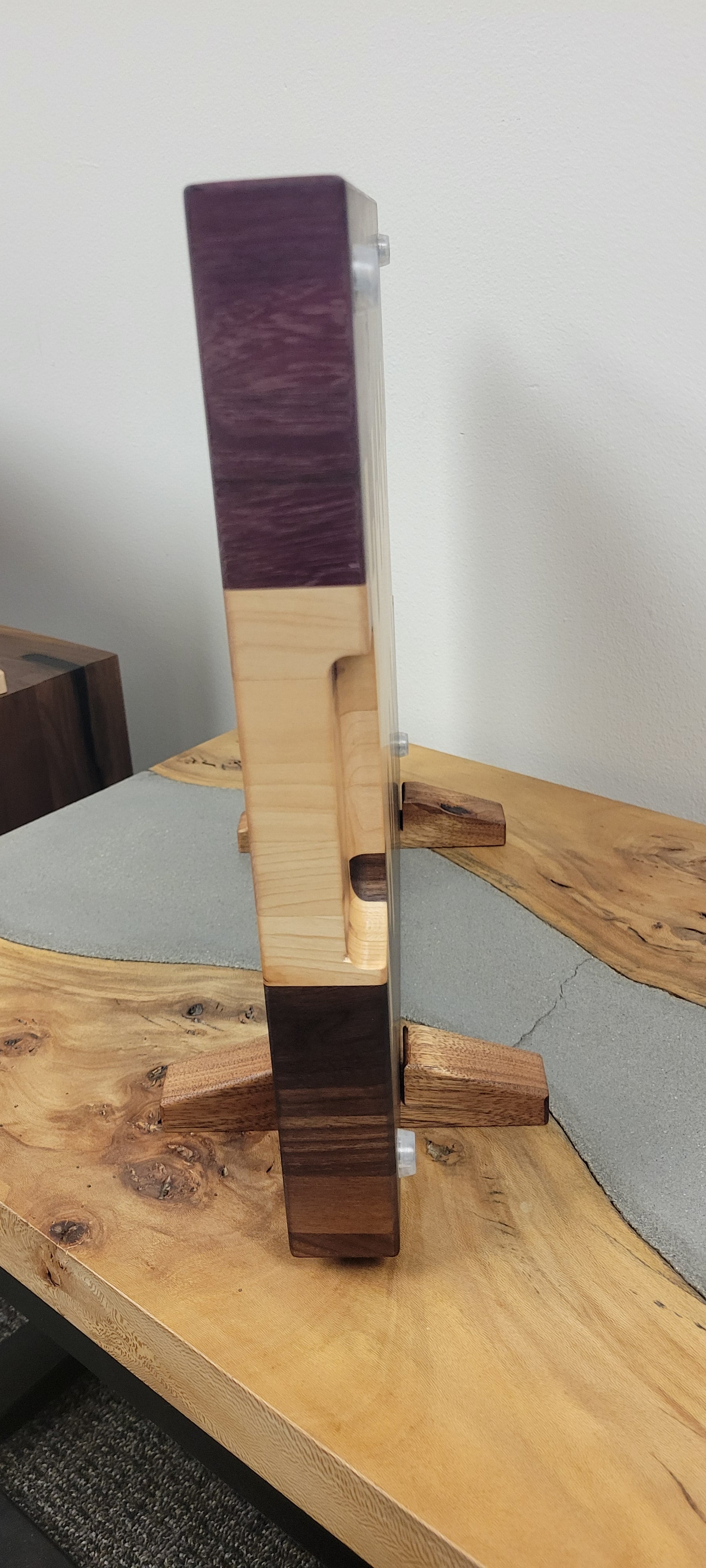 Purple Heart Ombre End Grain Cutting Board w/ Square Base