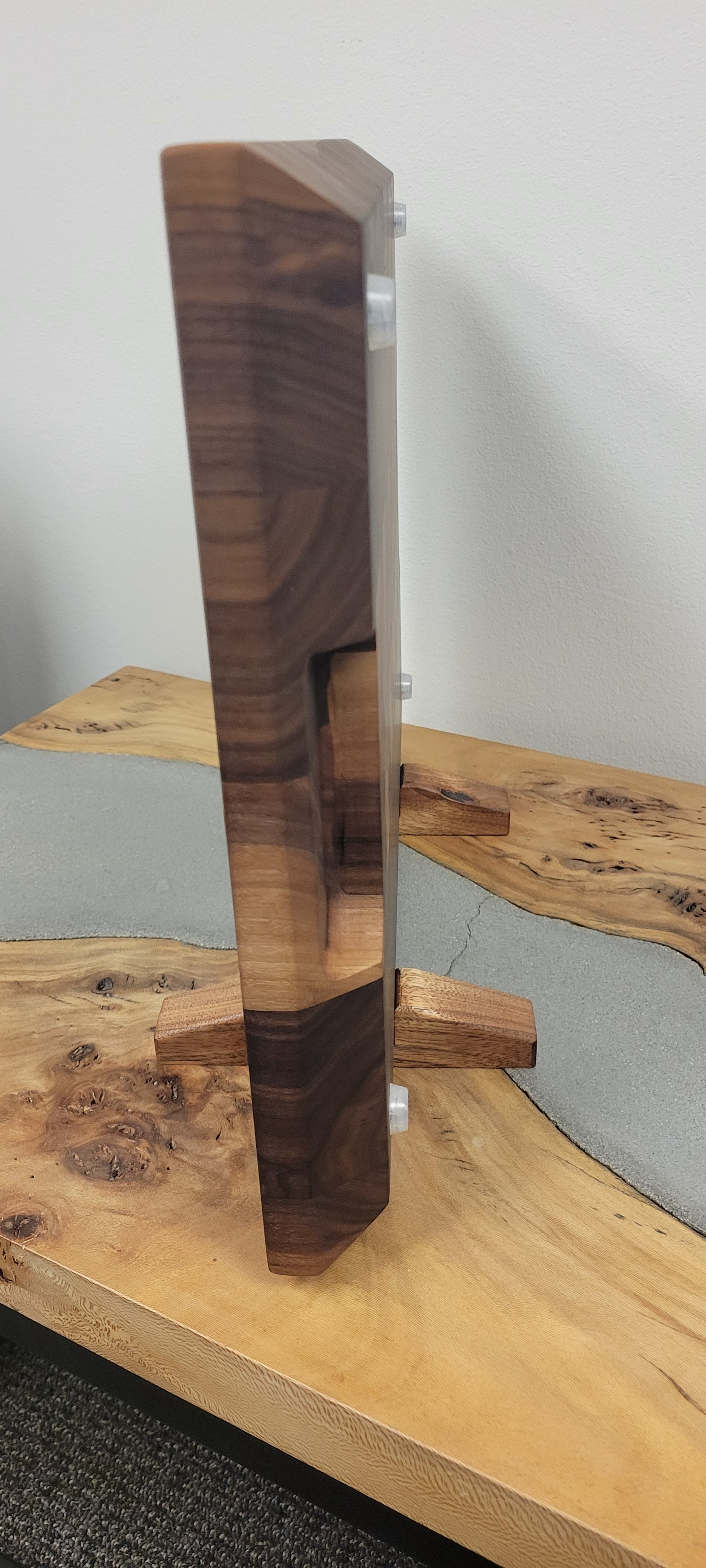 Solid Walnut End Grain Cutting Board w/ Bevel Base