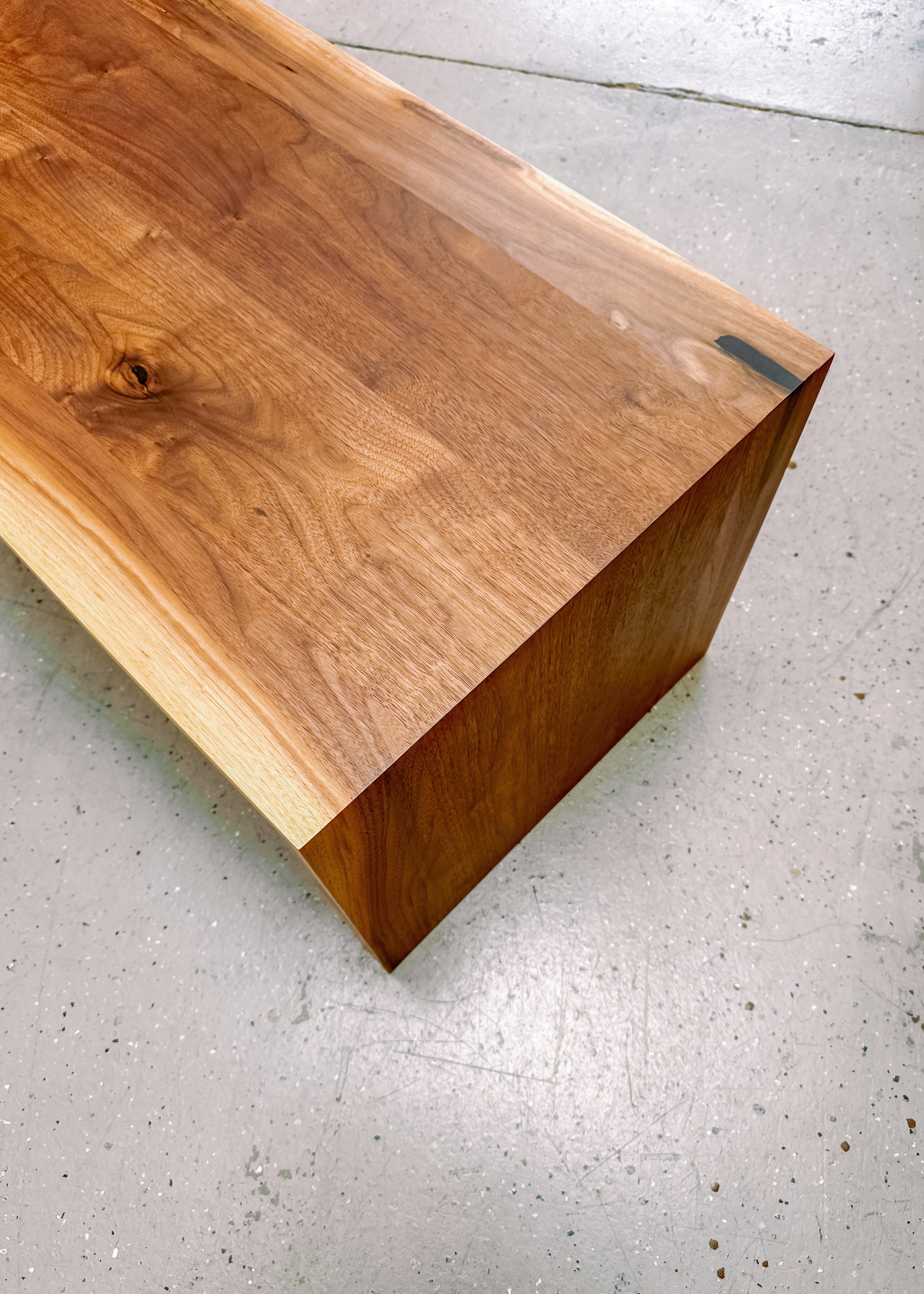 Walnut Half-Waterfall Bench