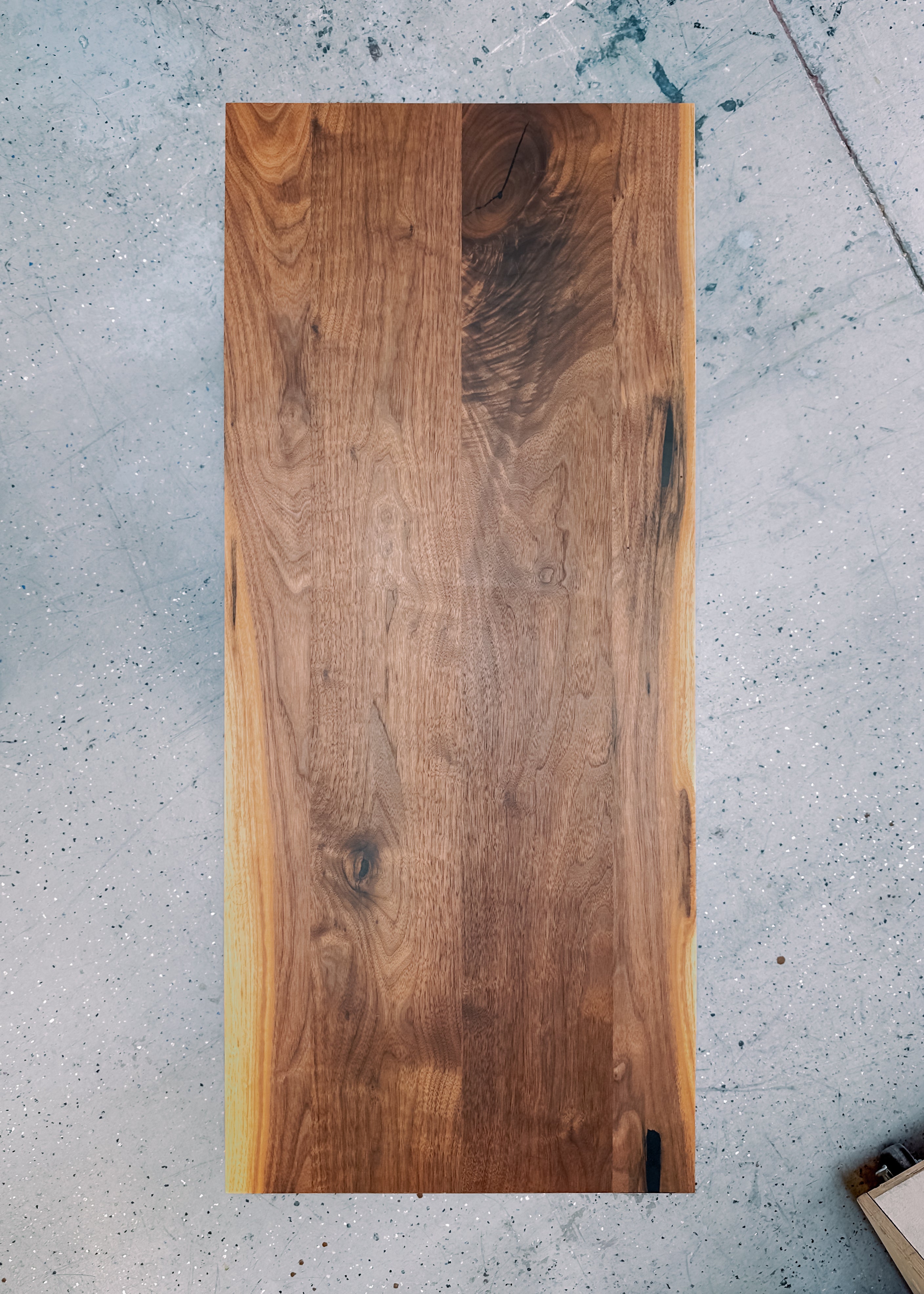 Walnut Half-Waterfall Bench