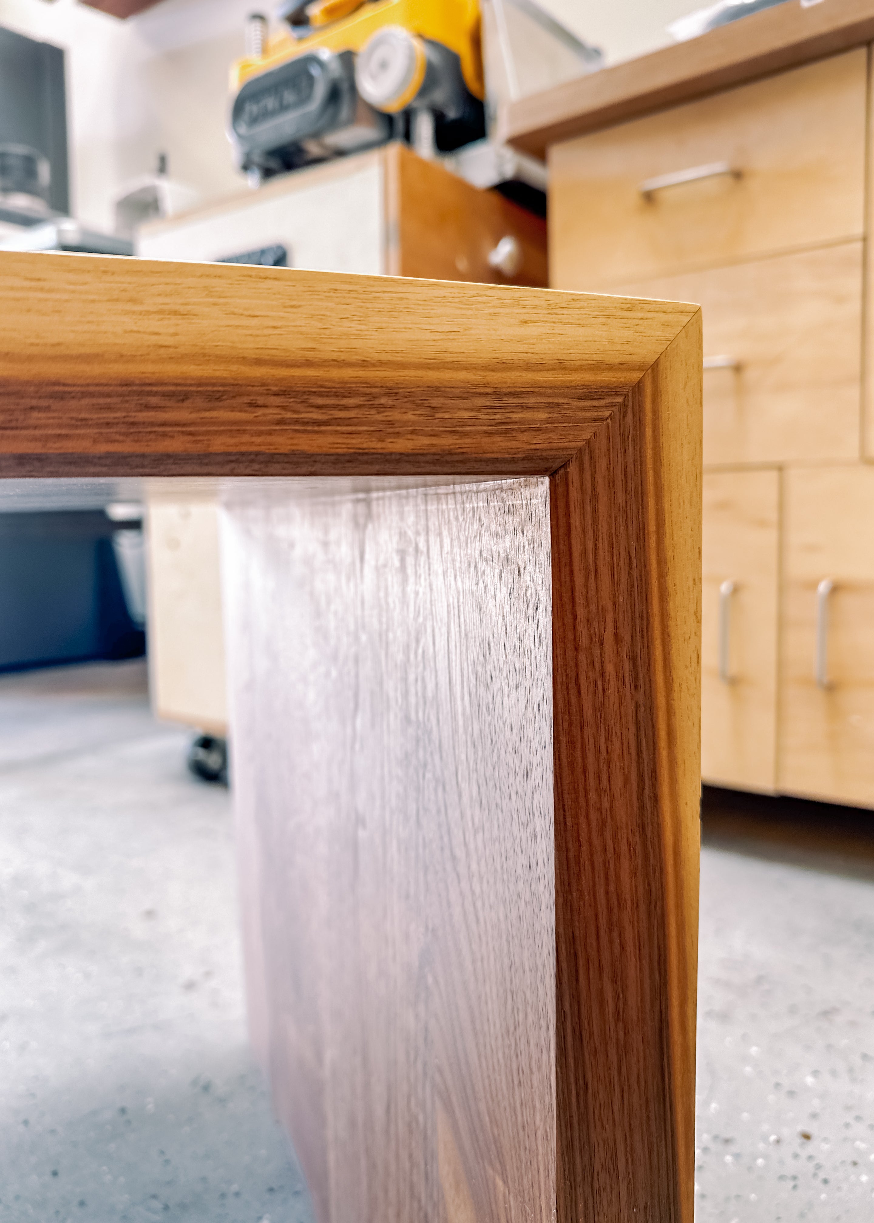 Walnut Half-Waterfall Bench